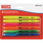 Basics&reg; Pen Style Highlighters Assorted Colours 6/pkg