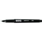 Basics&reg; Nylon Tip Markers Fine Tip Black 12/box