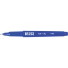 Basics&reg; Nylon Tip Markers Fine Tip Blue 12/box