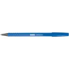 Basics&reg; Rubber Barrel Stick Pen Fine Point Blue 12/box