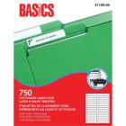 Basics&reg; File Folder Labels for Laser and Inkjet Printers (750 Labels) 25 sheets/box
