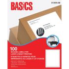 Basics&reg; Mailing Labels for Laser Printers 8-1/2" x 11" White (100 Labels) 100 sheets/box