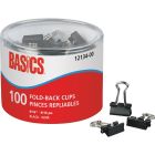 Basics&reg; Fold-Back Clips 9/16" 100/tub