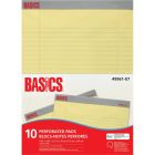 Basics Perforated Writing Pads - 8-1/2 x 11-3/4" - Canary