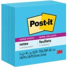 Post-it&reg; Super Sticky Notes, 3 in x 3 in, Electric Blue, 5 Pads/Pack