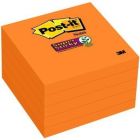 Post-it&reg; Super Sticky Notes, 3 in x 3 in, Neon Orange, 5 Pads/Pack, 90 Sheets/Pad