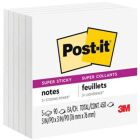 Post-it&reg; Super Sticky Notes 654-5SSW, 3 in x 3 in, White