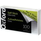 Oxford Self-Stick Index Cards, 3" X 5" , Ruled, White, 100 Per Pack
