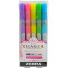 Zebra Pen Kirarich Glitter Highlighters Chisel Tip Assorted Colours 5/pkg