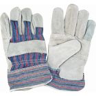 Zenith Better Quality Split Cowhide Patch Palm Fitters Gloves, Striped Cuff, Large