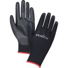 Zenith Lightweight Polyurethane Palm Coated Gloves, Black, Size 6