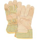 Zenith Grain Cowhide Fitters Patch Palm Gloves, Large, Starched Cuff, Standard Quality