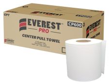 Everest Pro 8" Centre Pull Paper Towel Roll - 2 Ply - White - 600 sheets per roll